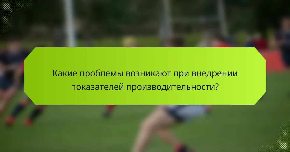 Какие проблемы возникают при внедрении показателей производительности?
